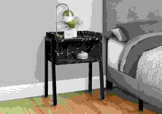 Monarch Specialties Inc. Black Marble 23"H Accent Table-1