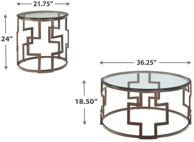 Signature Design by Ashley® Frostine 3-Piece Dark Bronze Occasional Table Set-1