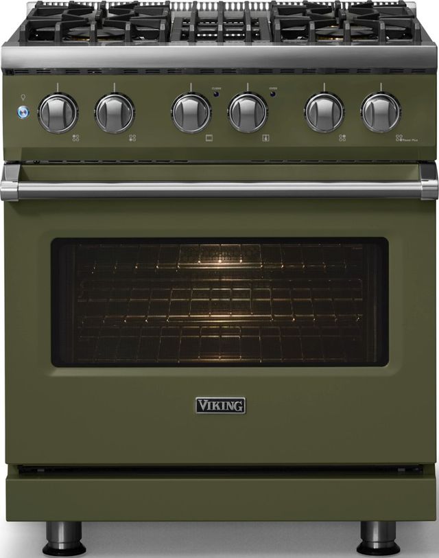 Viking® 5 Series 30" Martini Pro Style Dual Fuel (NG) Range with Polished Chrome Trim-2
