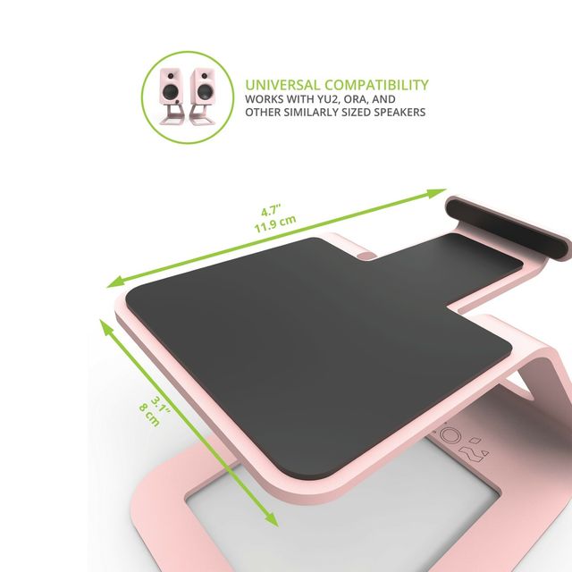 Kanto Elevated Desk Top Matte Pink Speaker Stand Set-4