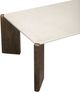 TOV Furniture Restis Cream Quartz Rectangular Coffee Table with Dark Brown Leg-5