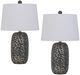 Cal® Lighting & Accessories Menlo 2-Piece Ash Black/Antique Silver Table Lamp Set-0