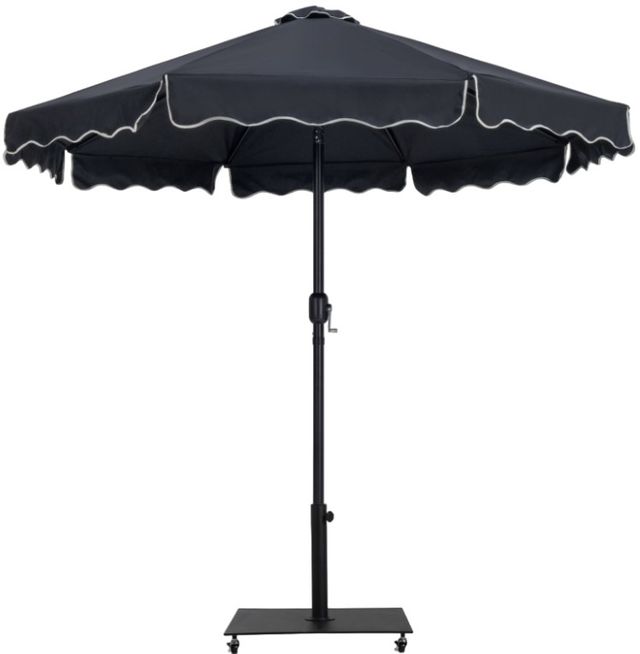 Meridian Furniture Amalfi Black/Matte Black Aluminum Outdoor Patio Umbrella and Base-0