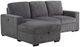 Global Furniture USA U2660-3 3-Piece Corduroy L-Shaped Sectional and Chaise without Pull Out-0