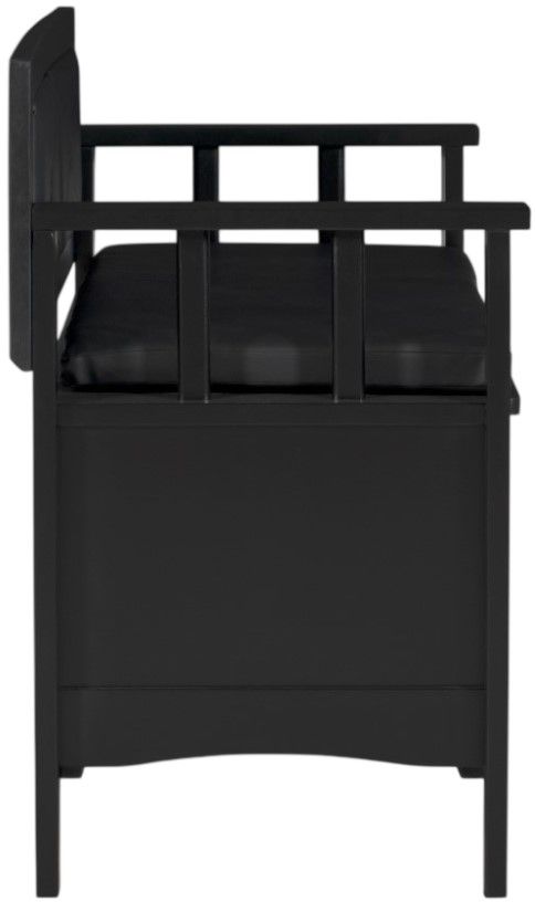 Linon Carlton Black Storage Bench-4