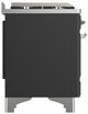 Ilve® Majestic III 36" Graphite Matte Pro Style Dual Fuel Natural Gas Range with Solid Door and Chrome Trim-3