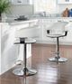Powell® Devan Chrome/White Adjustable Barrel Bar Stool-1