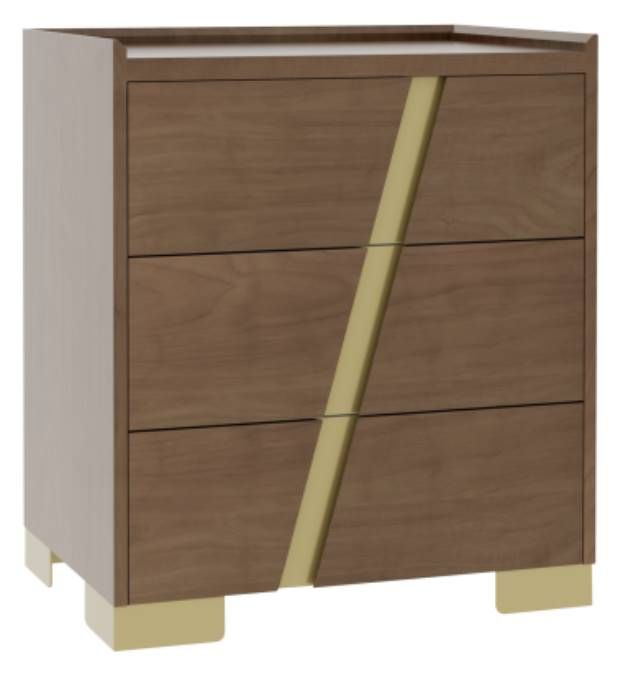 Country View Woodworking Verrado 28" Metal Legs 3-Drawer Bedside Chest-0