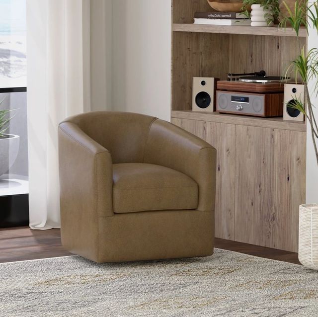 Emerald Home Oliver Mocha Swivel Accent Chair-1