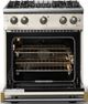 Viking® 5 Series 30" Pure White Pro Style Gas (LP) Range with Brushed Brass Trim-1