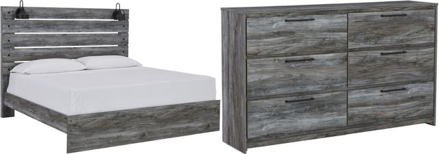 Signature Design by Ashley® Baystorm 2-Piece Gray King Panel Bed Set-0