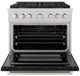 ZLINE 36" Satin Stainless Steel Pro Style Gas Range with Black Matte Door-1