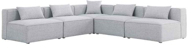Meridian Furniture Cube 5-Piece Grey Modular Sectional Set-0
