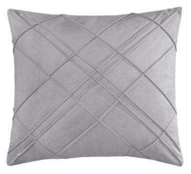Olliix by CosmoLiving Naomi Grey 20" x 20" Pleated Velvet Decorative Pillow-0