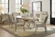 Hooker® Furniture Elixir Serene Gray Beige 80" Rectangular Dining Table with Champagne Silver Base-1