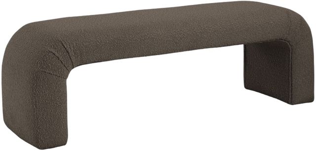 Meridian Furniture Niagara Brown 52" Boucle Fabric Bench-0