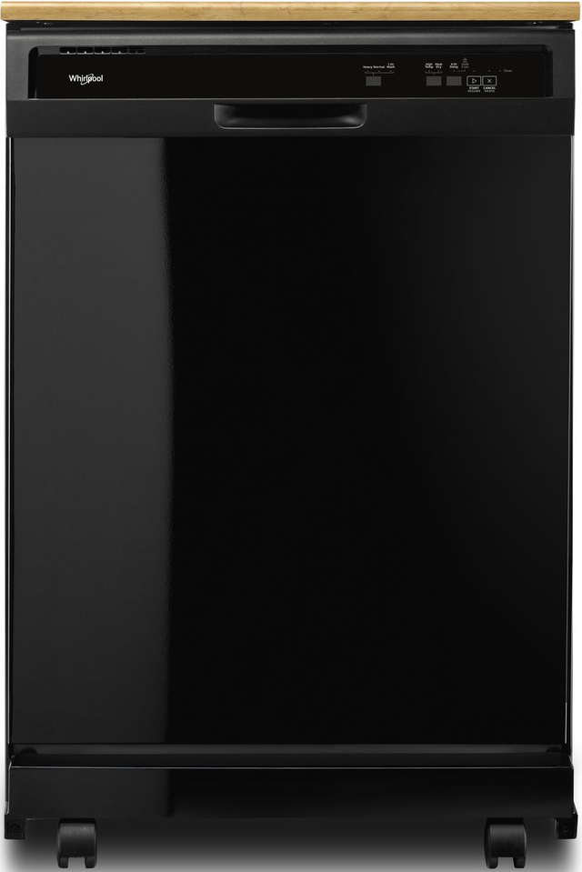Whirlpool® 24” Black Heavy-Duty Built-In Top Control Dishwasher with 1-Hour Wash Cycle-0
