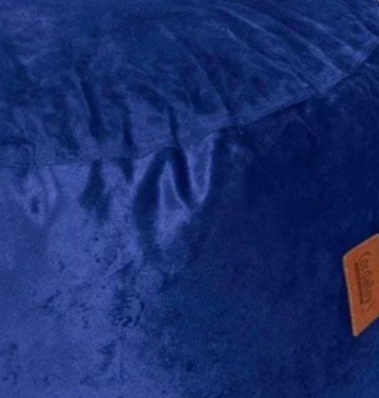 CordaRoy's® Navy Plush Fur Pouf Footstool-1