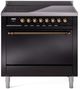 Ilve® Nostalgie II Series 36" Glossy Black Pro Style Induction Range-0