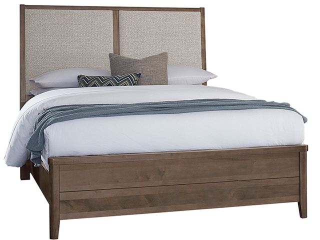 Vaughan-Bassett Woodbridge Dark Cashmere/Gray California King Upholstered Panel Bed-0