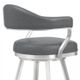 Armen Living Justin Brushed Stainless Steel/Gray Swivel Bar Stool-3