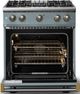 Viking® 5 Series 30" Novembery Sky Pro Style Gas (NG) Range with Brushed Brass Trim-1