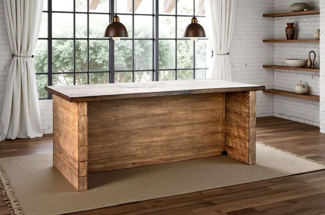 Nest Home Collections Marcus Java Counter Table with Antique Natural Base-1