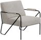 International Furniture Direct Lotus Ivory/Blacksmithing Matte Black Accent Chair-0