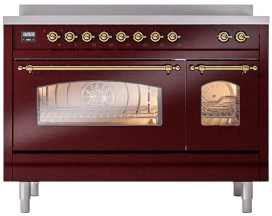 Ilve® Nostalgie II Series 48" Burgundy Pro Style Induction Range-3