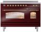 Ilve® Nostalgie II Series 48" Burgundy Pro Style Induction Range-3