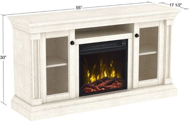 ClassicFlame® Coastal White Oak TV Stand for TVs up to 60” with Electric Fireplace-2