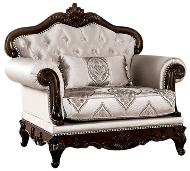 Furniture of America® Veracruz Beige/Dark Cherry Chair-0
