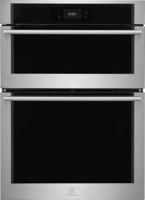 Front view of the Electrolux 30" Stainless Steel Oven/Micro Combo Electric Wall Oven