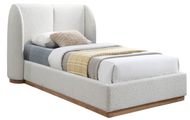 Meridian Furniture Jardin Cream Twin Upholstered Panel Bed-0