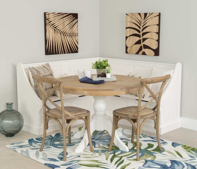 Linon Tobin 2-Piece White Corner Nook Set-3