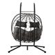 Grey Indoor Outdoor Wicker Hanging 2 Seat Egg Chair-1
