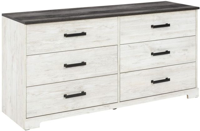 Signature Design by Ashley® Shawburn 4-Piece Whitewash Full Panel Headboard Bedroom Set-2
