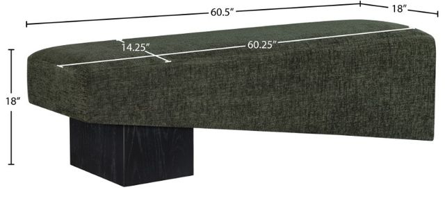 Meridian Furniture Alora Green/Black Upholstered Bench-2