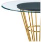 Armen Living Veronica Glass Top Round Dining Table with Gold Base-3