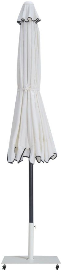 Meridian Furniture Amalfi White/Black Aluminum Outdoor Patio Umbrella and Rectangular Base-1