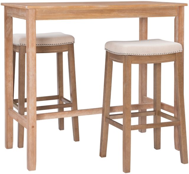Linon Claridge 3-Piece Natural Bar Table Set-0