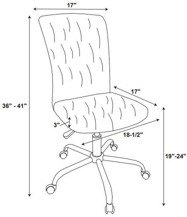 Linon Langford White Faux Flokati Office Chair-2