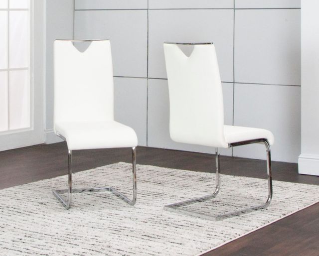 Cramco Dana Chrome/White Dining Side Chair-1