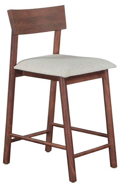 Home Trends & Design Lenox Walnut Upholstered Counter Stool-0