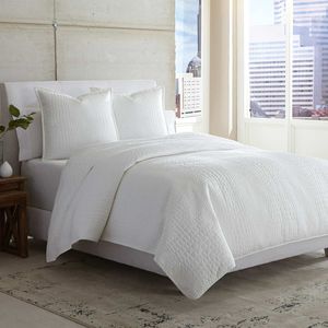 Michael Amini® Ashworth 3-Piece White Queen Coverlet/Duvet Set