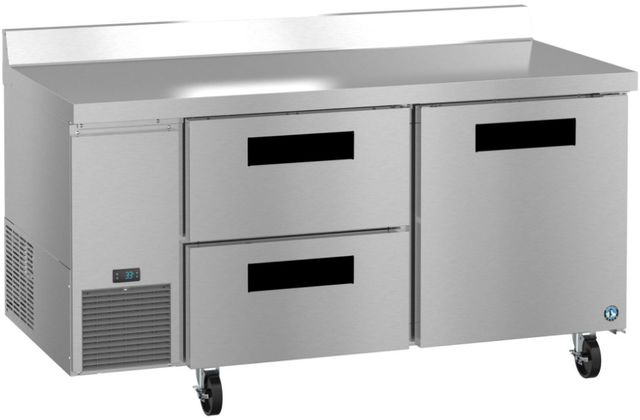 Hoshizaki Steelheart® 67" 19.97 Cu. Ft. Stainless Steel Two Section Worktop Side Mount Refrigerator with Drawer/Door Combo-1