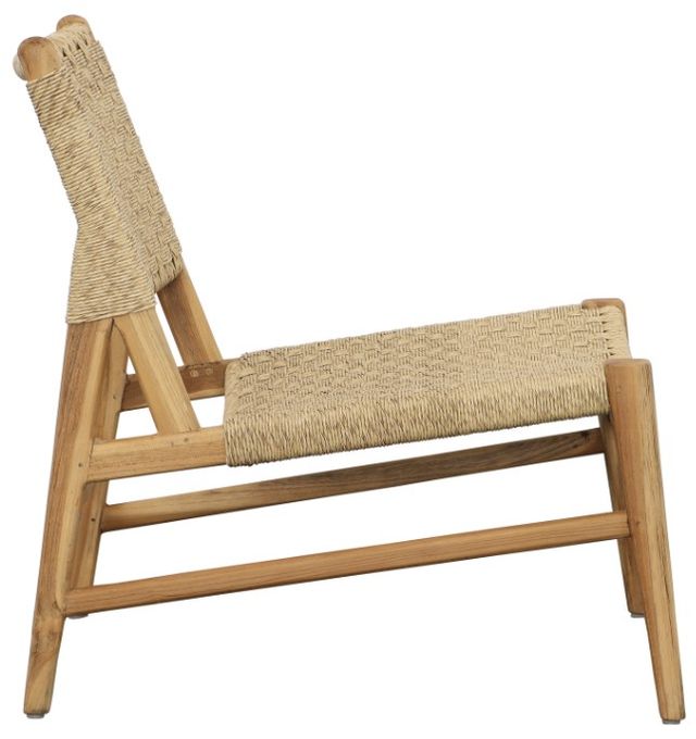 Dovetail Furniture Mable Natural Rattan/Teak Outdoor Chair-3
