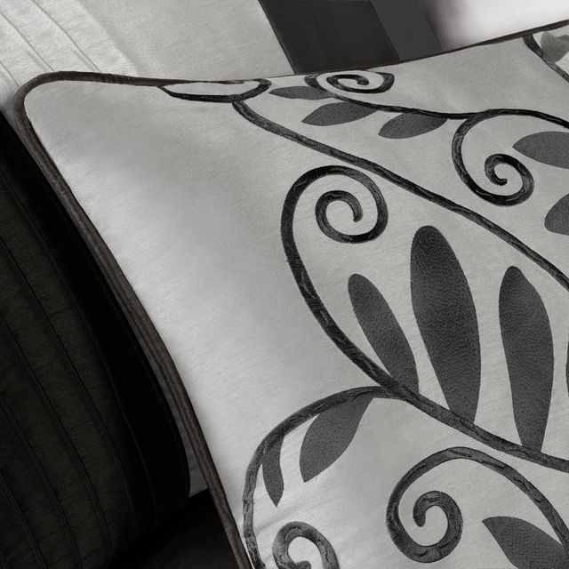 Olliix by Madison Park 7 Piece Black Full Amherst Comforter Set-4