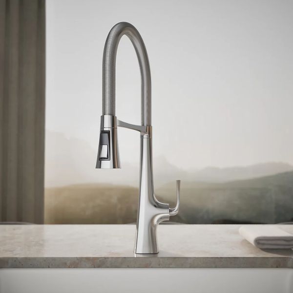 KOHLER® Graze® Polished Chrome Semi-Professional Kitchen Sink Faucet with 3-Function Sprayhead-3