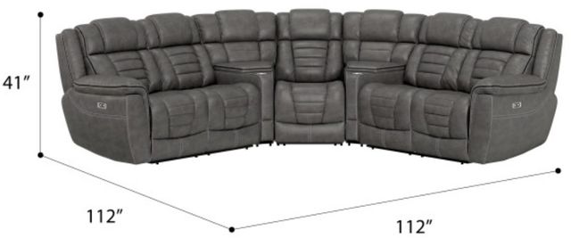 Emerald Home Rosenberg 5-Piece Gray Shadow Power Reclining Sectional-2